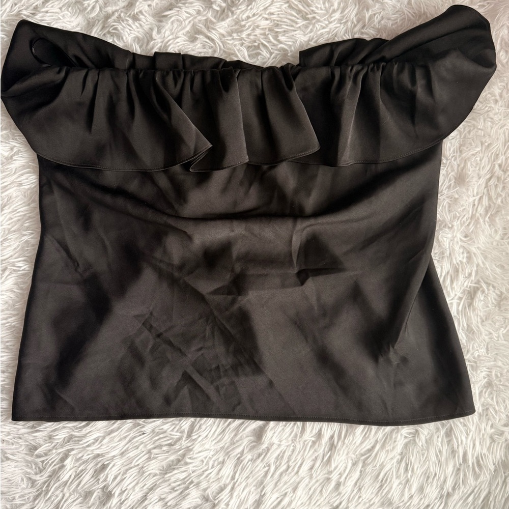 BNWOT! Wayf Black Ruffle Tube Top -  L